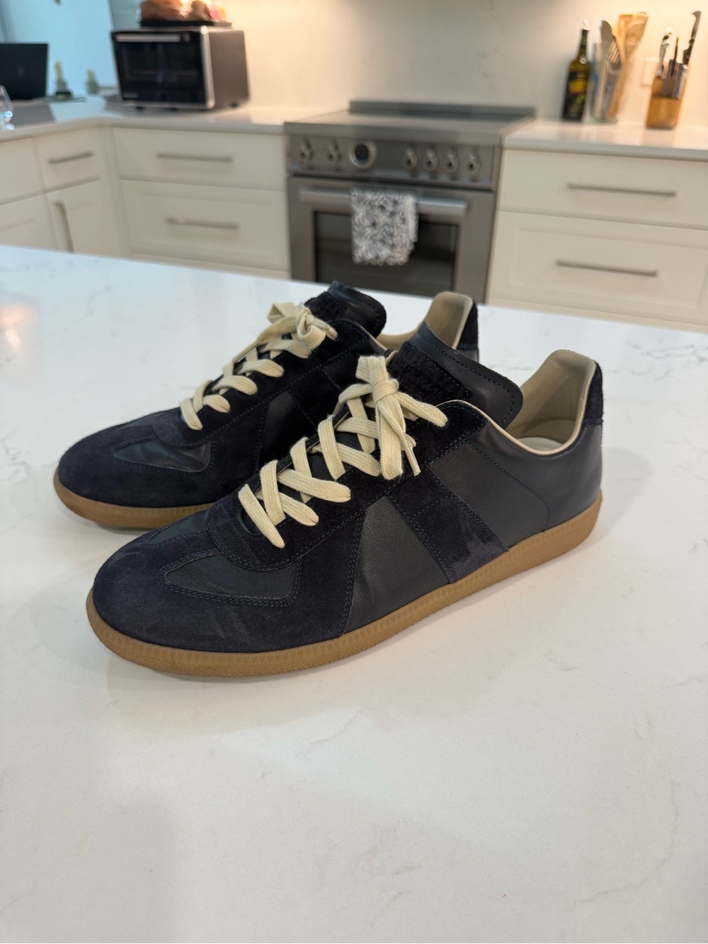 Maison Margiela Replica Sneakers Navy Suede Leather EU 44